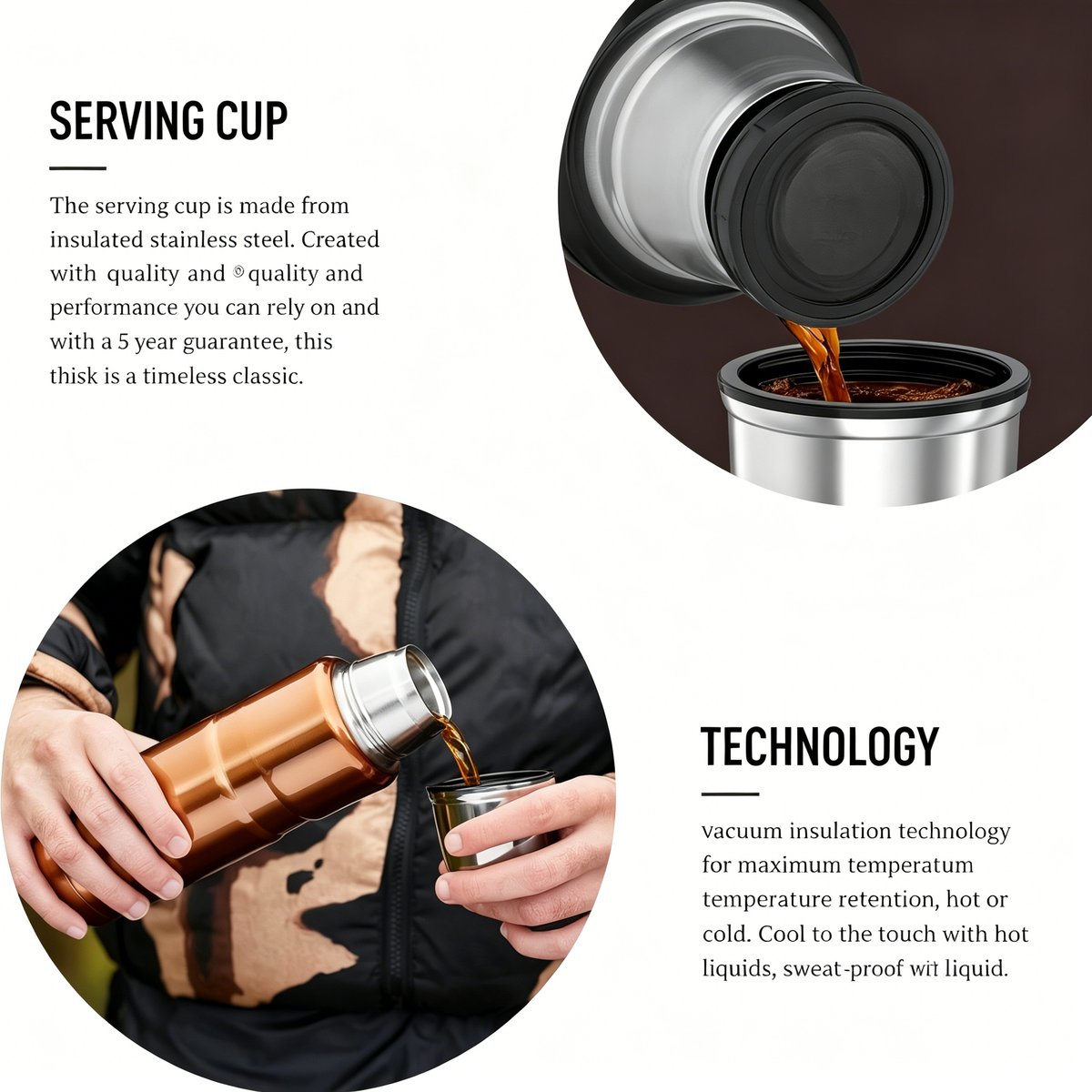 470ml Stainless Steel Vacuum Insulated Flask - Leak-Proof Travel Thermos