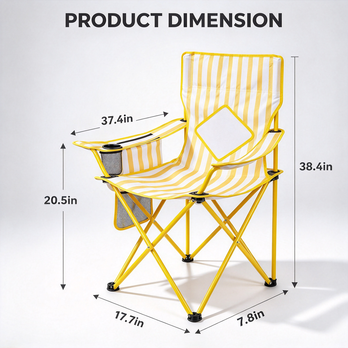 2-Pack Yellow Stripe Folding Chairs