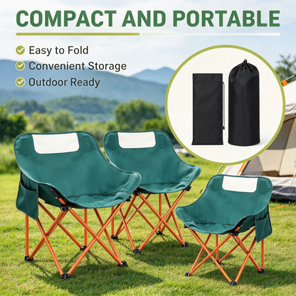 2-Pack Green Folding Camp Chairs