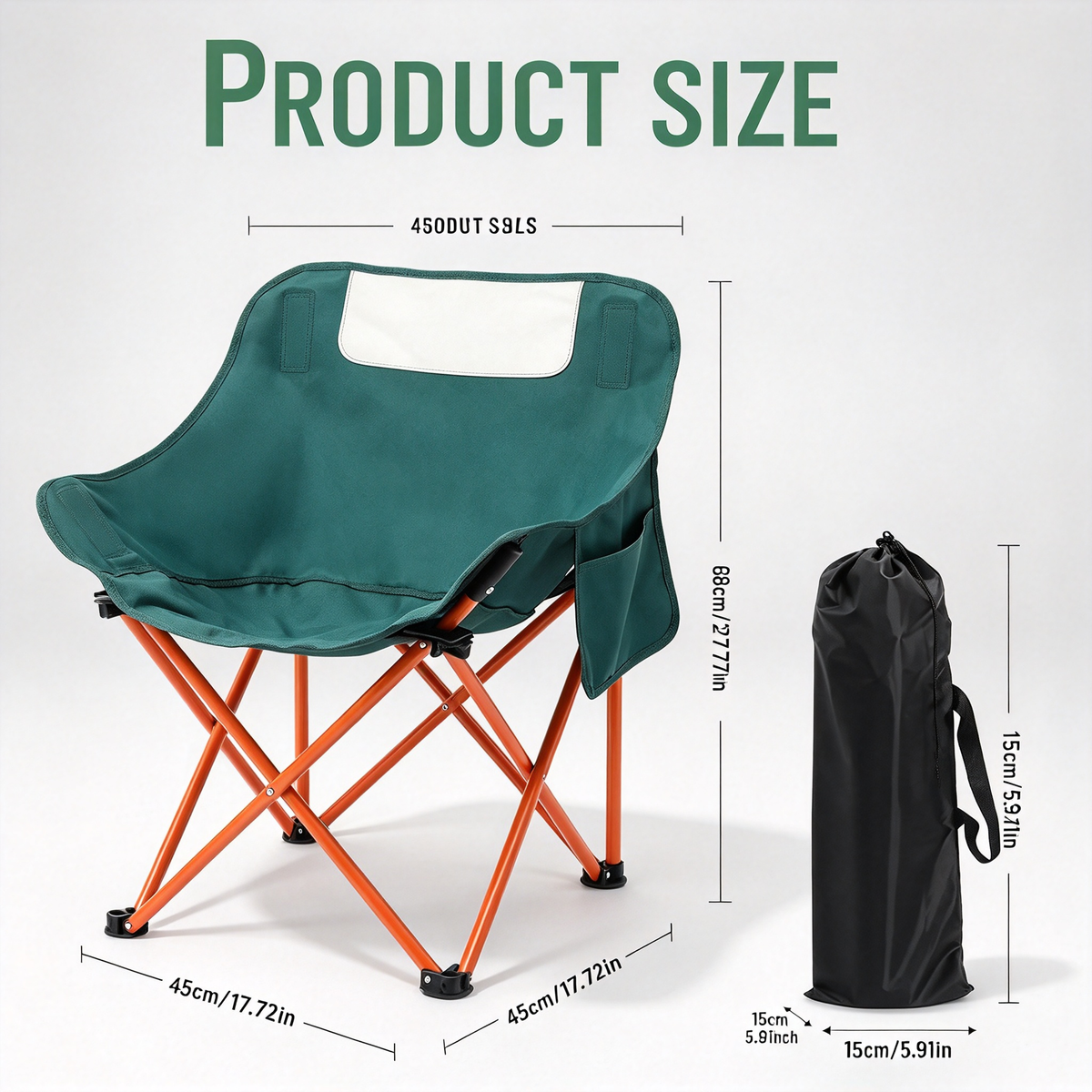 2-Pack Green Folding Camp Chairs