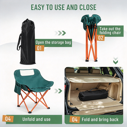 2-Pack Green Folding Camp Chairs